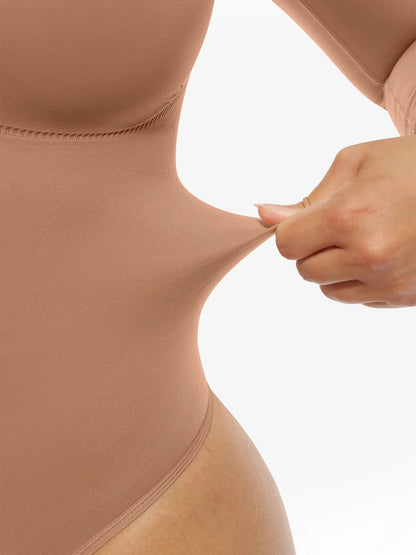 Dikişsiz Destekleyici Uzun Kollu Karın Kontrollü Bodysuit
